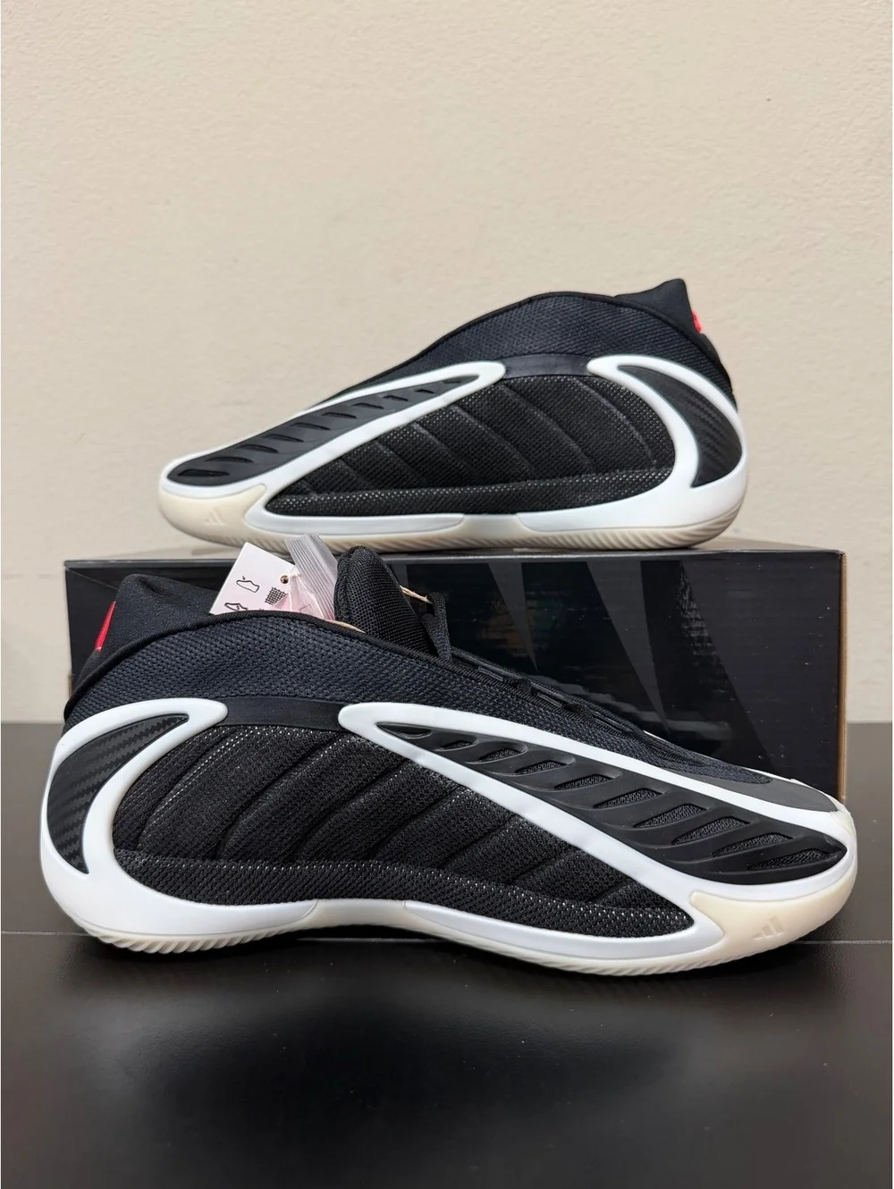 Size 6.5Y - Adidas Anthony Edwards 2 GS “Core Black Zero Metallic Lucid Red”